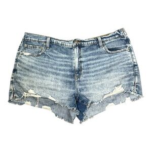 Aerie Distressed Blue Jean Shorts
